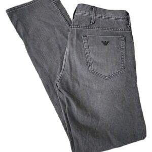 Emporio Armani Jeans Johnny Slim Fit Men's 32 Dark Wash Distressed Denim